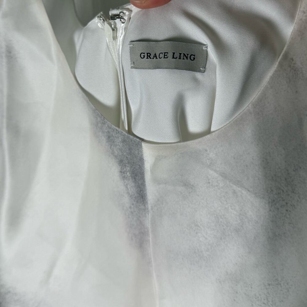 Grace Ling Silk Bias Slip Dress in Ash White L - Picture 12 of 15
